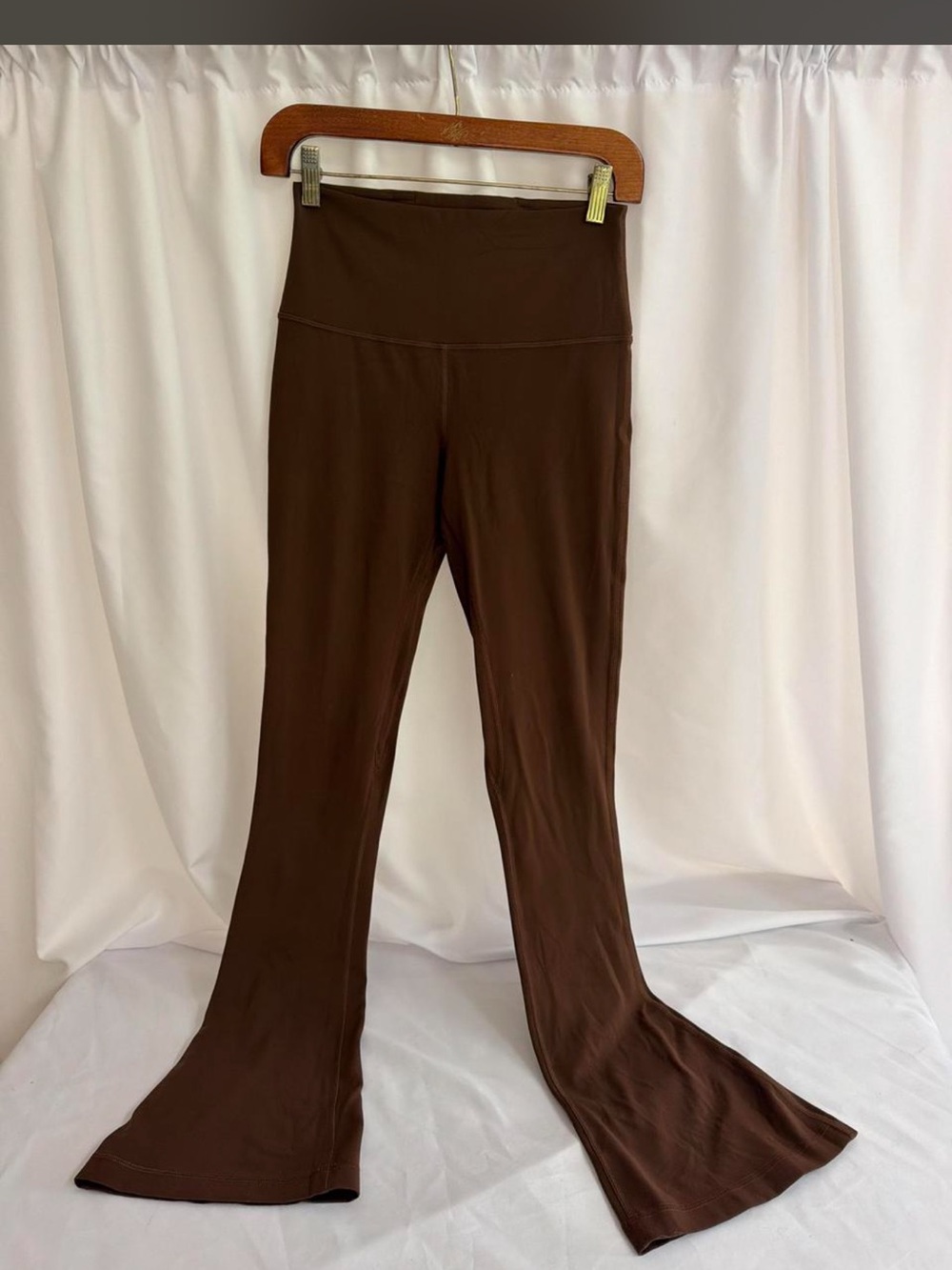High-Waist Brown Flared Yoga Pants